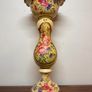 Elegant Hand Painted Floral Pedestal Jardiniere with Scalloped Bowl Image 2