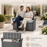 Rattan Garden Storage Bench with Cushion and Seating for Two Image 4