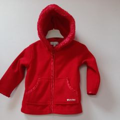 Red fleece hood 6/12 months