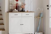 Kitchen Cabinet with Worktop, Sideboard with 2 Drawers and 2 Doors, Buffet Cabinet for Kitchen, Living Room, Dining Room, Hallway, Wood, Country House Style