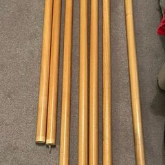 Wooden curtain poles