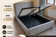 Brand New Double &amp; King Size Ottoman Gaslift Storage Beds With Optional Emma _ Mattress Instock.