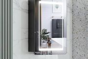 Bathroom Mirror Cabinets  and Shaver Socket 50x70cm Anti Fog, Dimmer, Touch Switch, Glass Shelves, IP44