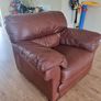 Brown Leather Arm Chair Image 2