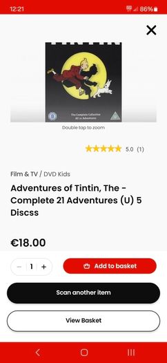 TinTin DVD - The Complete Collection All 21 Adventures