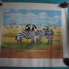 E.B. Watts - Ltd. Edition Print - 39/200 - Zebras and Colobus Monkeys - 20th Century