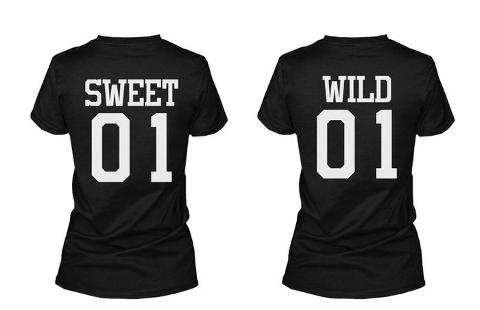 Sweet 01 Wild 01 Matching Best Friends T-Shirts