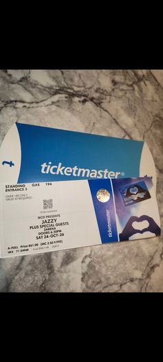 Two Standing Jazzy tickets