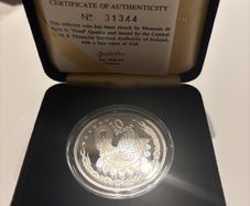 Ten euro silver  proof celtic swan coin 2004.  Issued: by central bank of ireland.