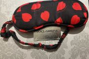 Silk Eye Mask STELLA MCCARTNEY Logo Black Red Heart 100% Mulberry Silk Travel Sleep Mask Luxurious mulberry silk travel sleep eye mask from Stella McCartney. Logo throughout.