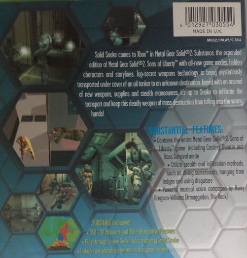 Metal Gear Solid 2: Substance [2002] (XBox Game)