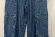 Mint Velvet Indigo Cargo Parachute Jeans - Size 14
