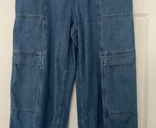 Mint Velvet Indigo Cargo Parachute Jeans - Size 14