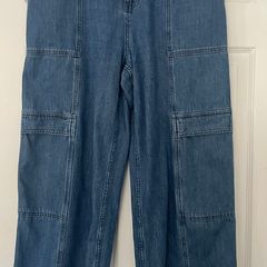 Mint Velvet Indigo Cargo Parachute Jeans - Size 14
