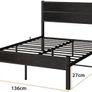 Double Bed Frame with Wooden Headboard and Footboard Image 2