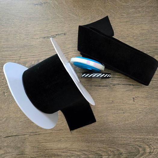 Bundle of black velvet ribbon