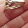 A 925 sterling silver ring with green and pink stones. Image 4