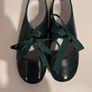 Forest Green Girls Leather Shoes Image 2