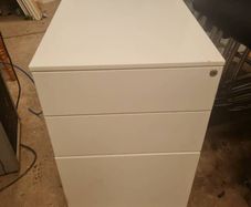 white 3 drawer metal pedestals x 9