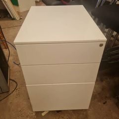 white 3 drawer metal pedestals x 9