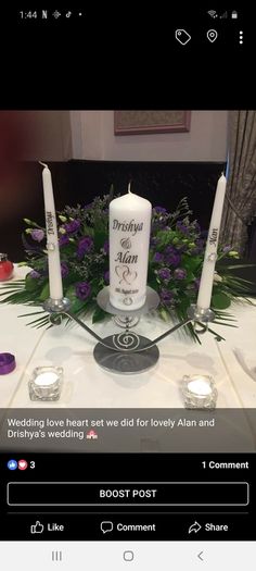 Wedding unity candles set - personalised