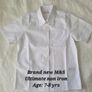 M&S White School Shirts - short sleeves,  size: 7-8 yrs Image 2