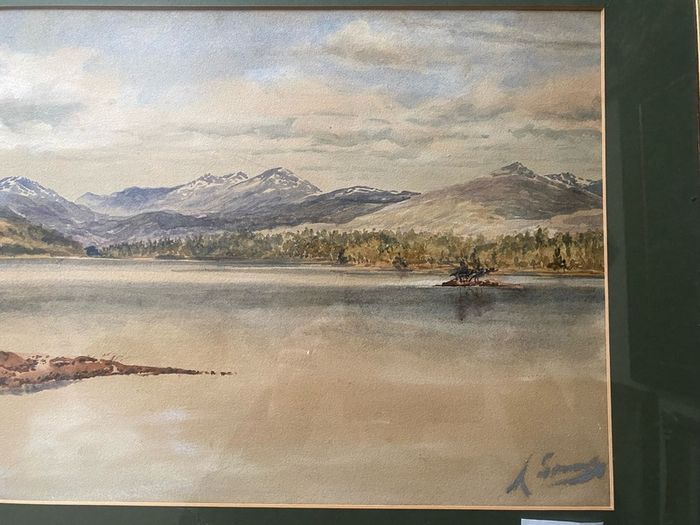 Original framed watercolor painting on paper signed