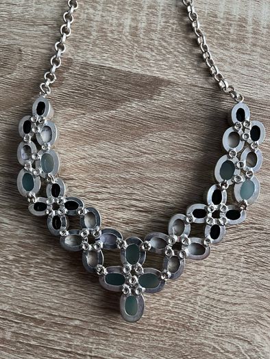 Silver Plated Necklace with Genuine Stones