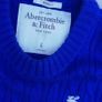 Abercrombie & Fitch cable-knit crewneck mens muscle top sweater blue large size Image 3