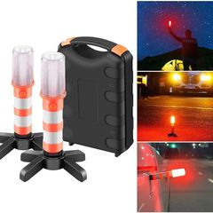 Emergency Lights, LED Roadside Warning Lights Flashing Road Safety Work Light Flare Strobe Light Warning Sticks with Storage Case | Safety Work Light Flare Strobe Warning Sticks with Storage Case for Traffic,Roadblocks,Camping