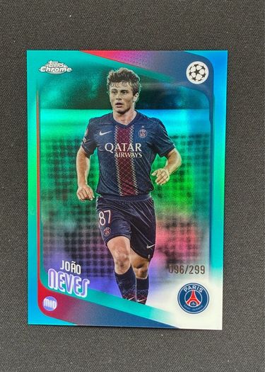 Joao Neves /299 2025-26 Topps Chrome UEFA PSG Portugal #14