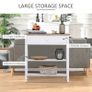 Console Table, 3-tier Hallway Table with Drawer and 2 Open Shelves, Retro Entry Table for Shoe Storage, White Image 6