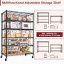 91cm x 46cm x 191cm Wire Storage Shelves with Wheels, NSF Certified 6-shelfs Heavy Duty Adjustable Kitchen Shelving Unit, Pantry Organizer Rack Rolling Metal Shelf for Garage Image 2