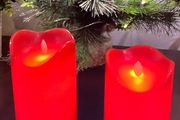 2 Red Battery Candles