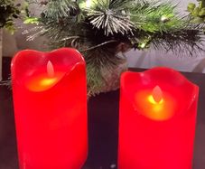 2 Red Battery Candles
