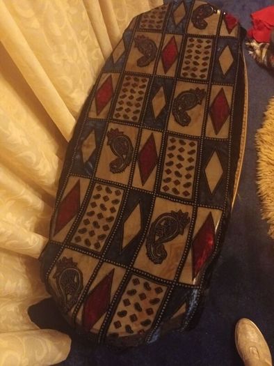 Silk/Velvet Mix Blue/Red Pashmina/Shawl.