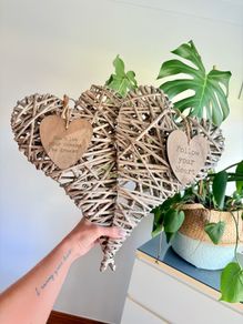 Hanging Wicker Hearts Set