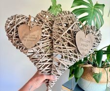Hanging Wicker Hearts Set