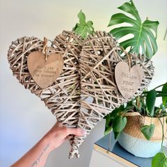 Hanging Wicker Hearts Set