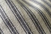 2.3 metres of washed cotton ticking stripe fabric in dove grey