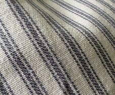 2.3 metres of washed cotton ticking stripe fabric in dove grey