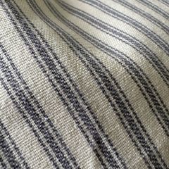 2.3 metres of washed cotton ticking stripe fabric in dove grey