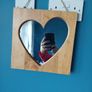 Love heart mirror in wooden frame Image 2