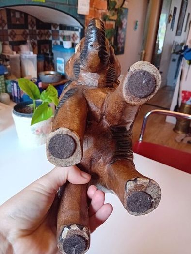 Vintage hardwood elephant plant stand