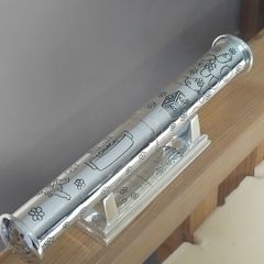 Chrome christening certificate holder and stand