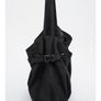 Zara Black Nylon Bucket Bag Image 5