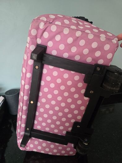 Sewing Machine Wheeled Trolley Rolly Bag in Mauve Polka Dot