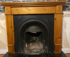 Fireplace solid wood with iron surround