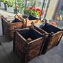 4 oak wooden planters Image 6