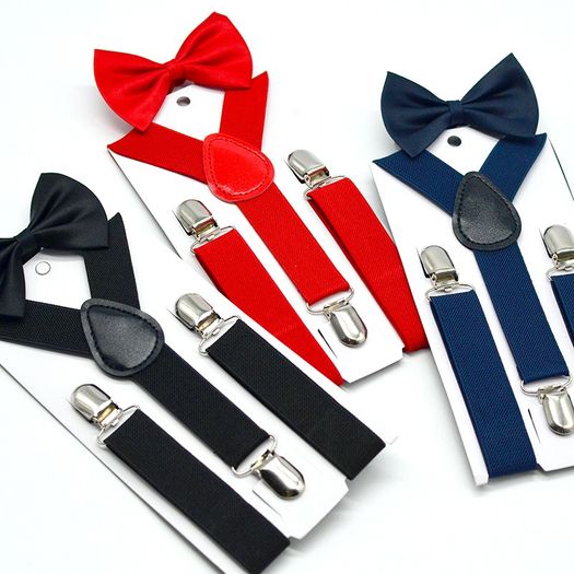 Kids Suspenders with Bow Tie